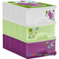 Ящик для игрушек Hippo c тремя ящиками Prima Baby 2210.91WW